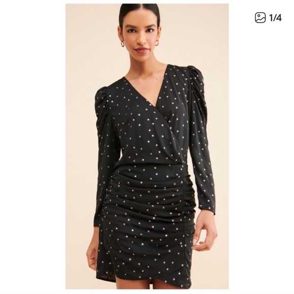 Anthropologie Dresses & Skirts - Elegant Black Star-Patterned Dress